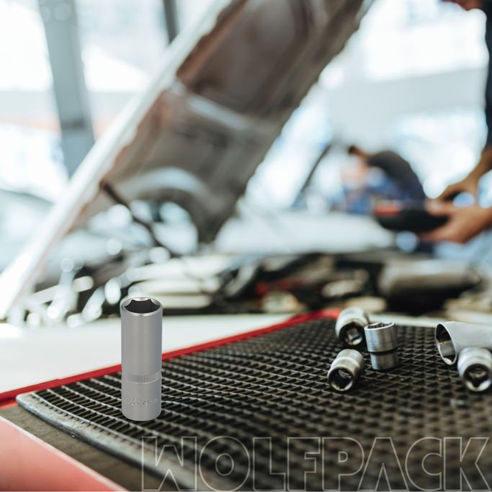 Llave Vaso 1/2" Hexagonal Larga 19 mm. Perfil de 6 caras. Acero Cromo Vanadio, Aristas Redondas - Imagen 4