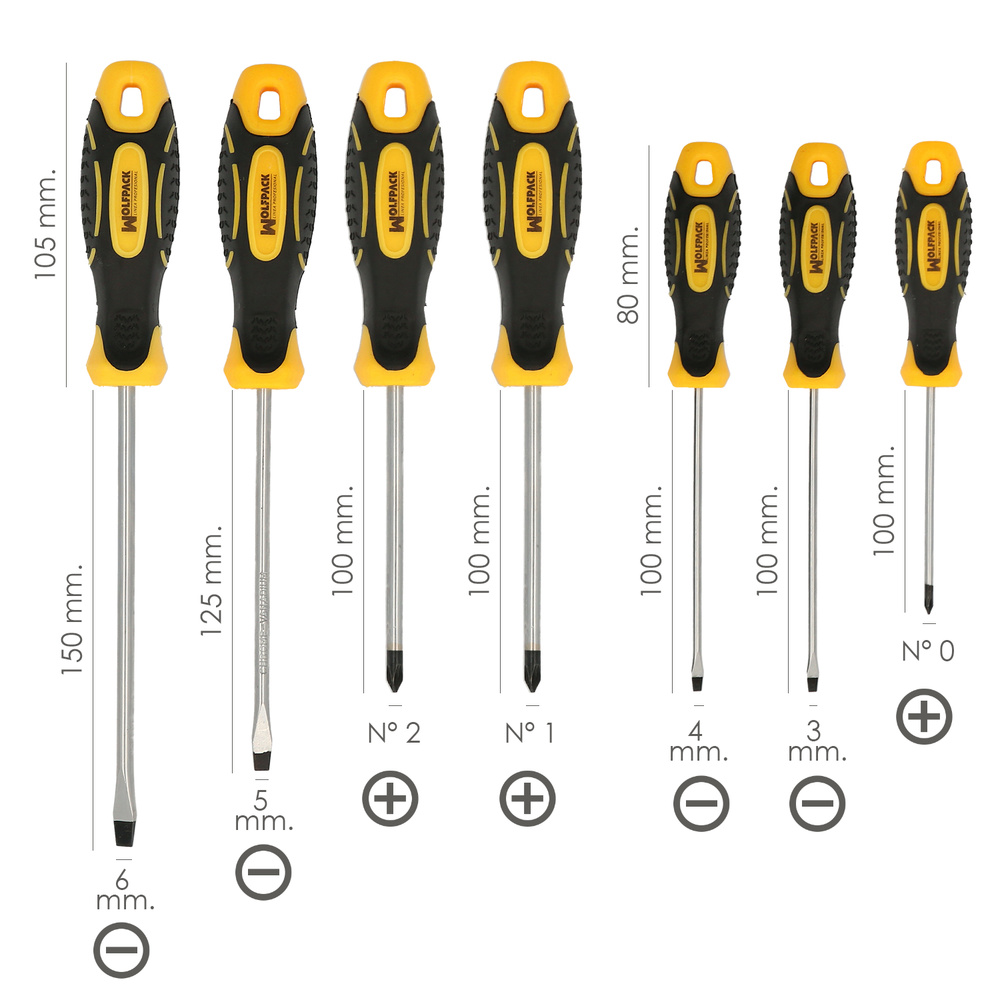 Juego Destornilladores Acero Cromo Vanadio 7 Piezas Con Mango Bimaterial - Imagen 3
