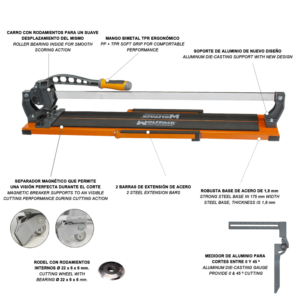 Corta Azulejos Wolfpack Profesional 800 mm. - Imagen 2