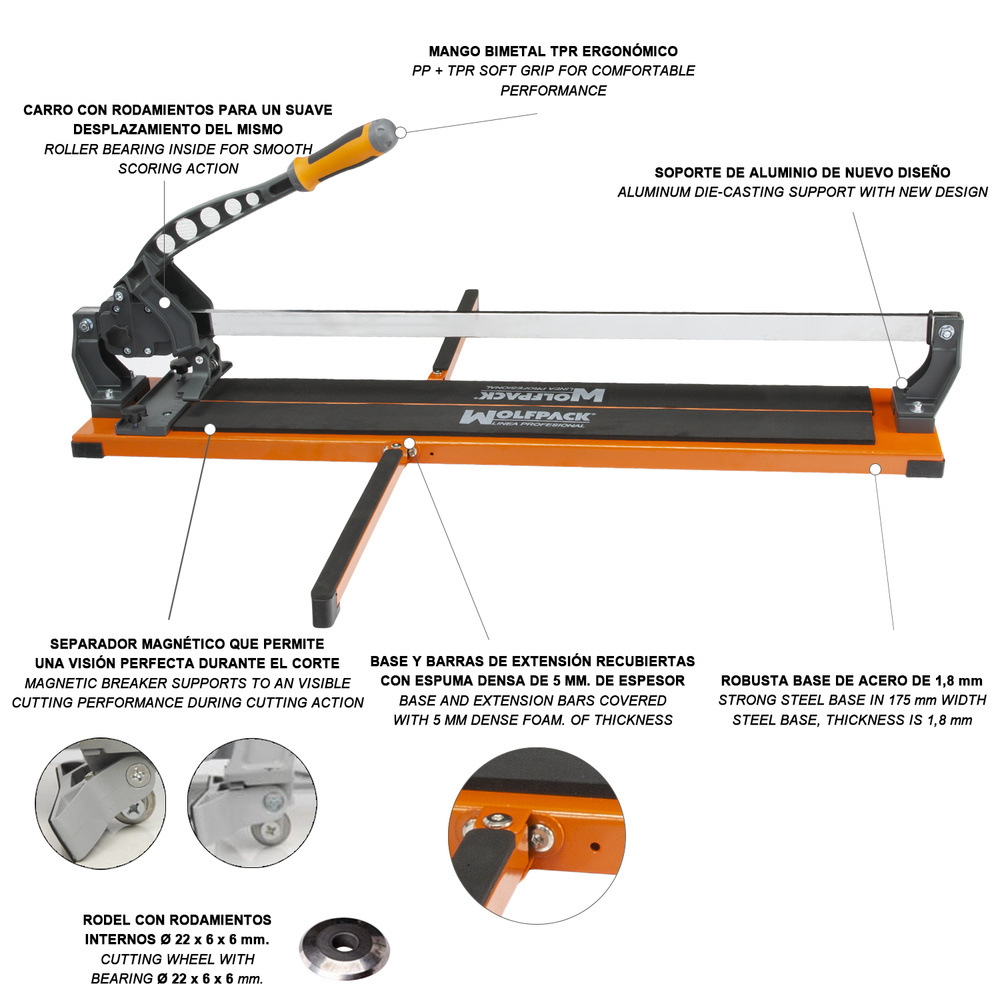 Corta Azulejos Wolfpack Profesional 800 mm. - Imagen 3