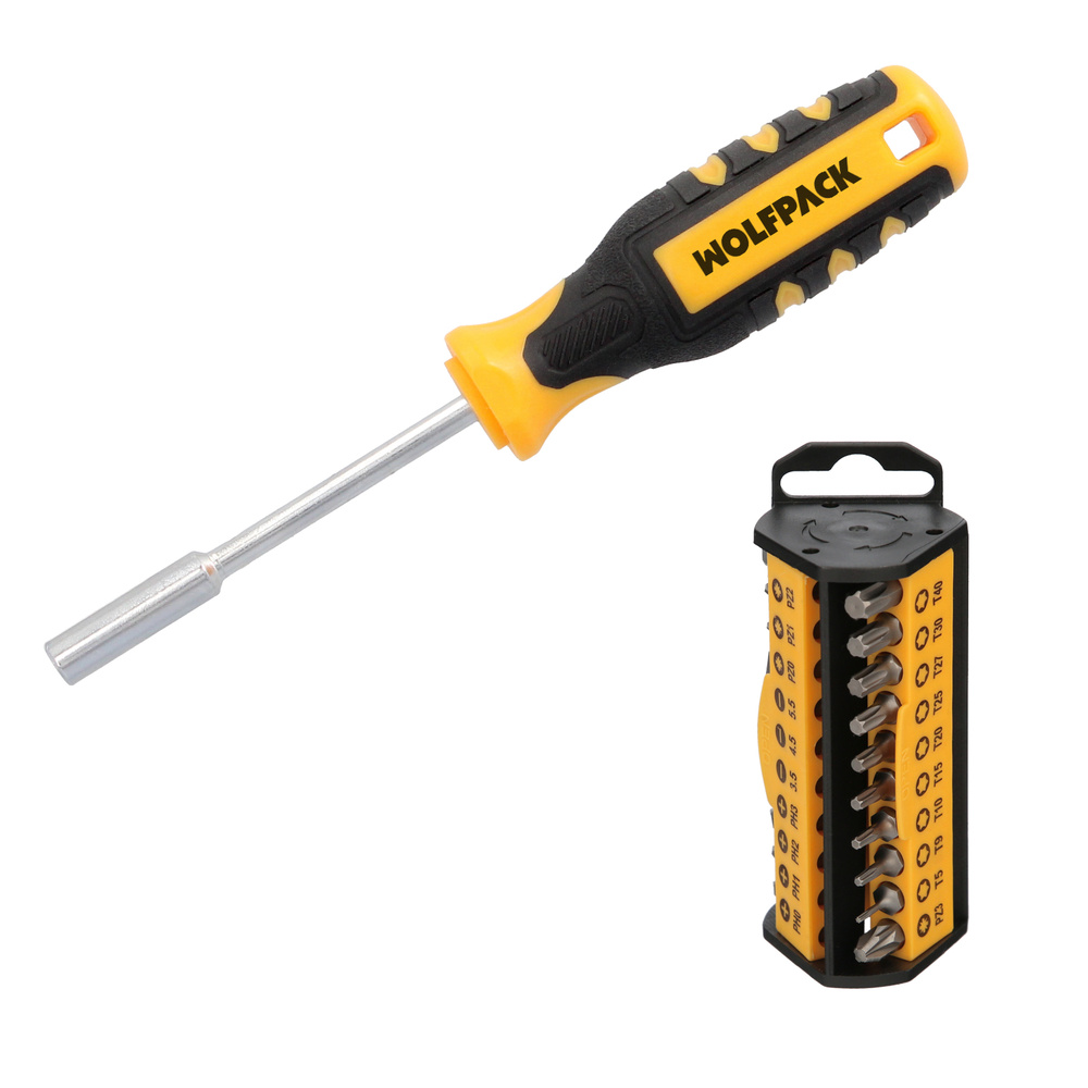 Juego De Puntas con Destornillador 1/4" 35 Piezas. Acero Cromo Vanadio, Kit Destorpuntas, Puntas Destornillador. - Imagen 2