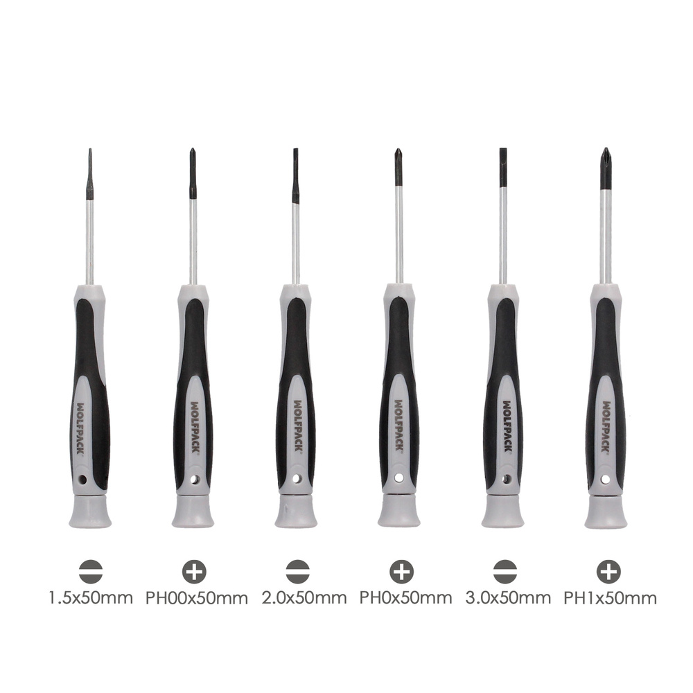 Juego Destornilladores de Precision Plus 6 Piezas, Puntas Imantadas, Acero al Cromo Vanadio, Cabezal Giratorio - Imagen 2
