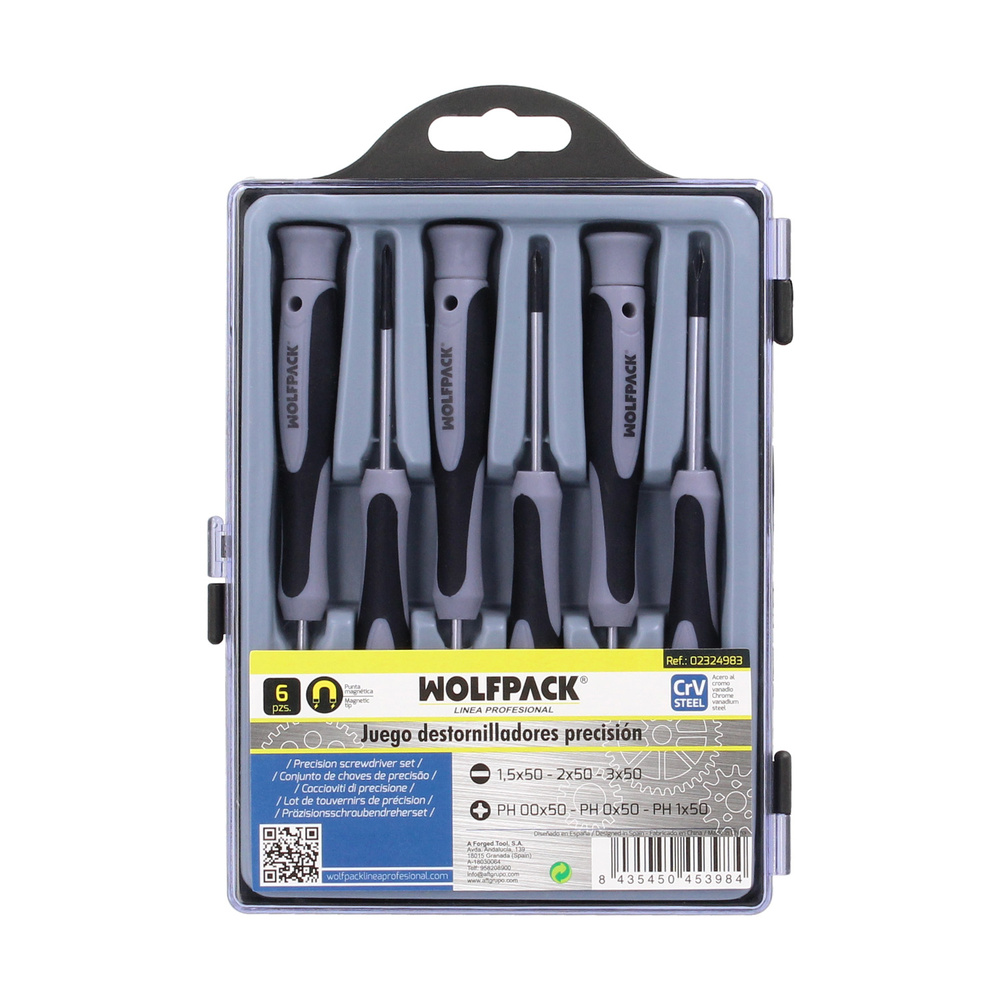 Juego Destornilladores de Precision Plus 6 Piezas, Puntas Imantadas, Acero al Cromo Vanadio, Cabezal Giratorio - Imagen 4