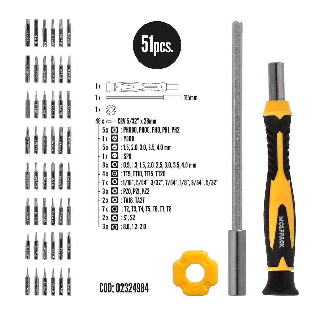 Juego Destornilladores Precision Con 51 Piezas Kit Reparación Herramientas Para Moviles Electronica - Imagen 4