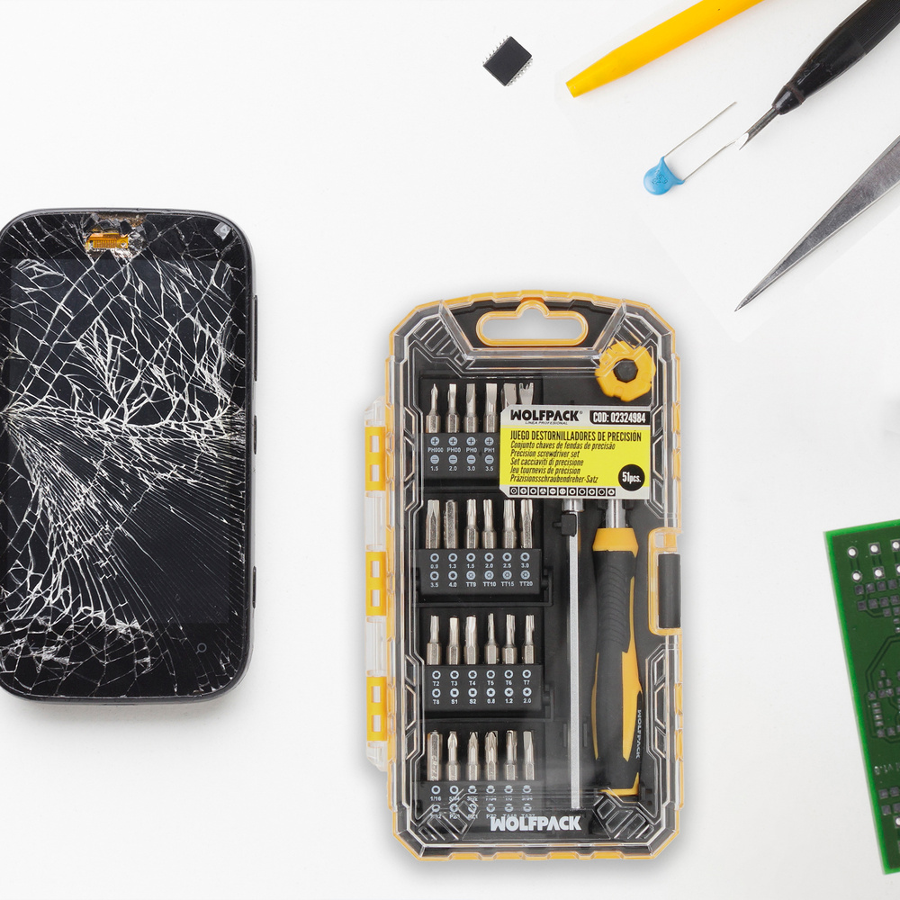 Juego Destornilladores Precision Con 51 Piezas Kit Reparación Herramientas Para Moviles Electronica - Imagen 7