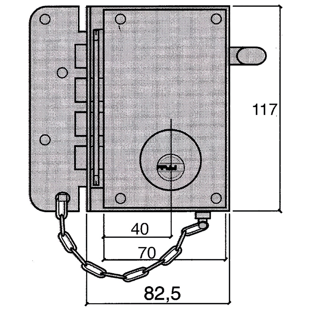 Cerradura Ucem Seguridad 4500-s-he/ Izquierda - Imagen 2