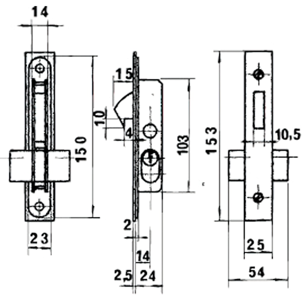 Cerradura Lince 5555 Aluminio 14 mm. - Imagen 2