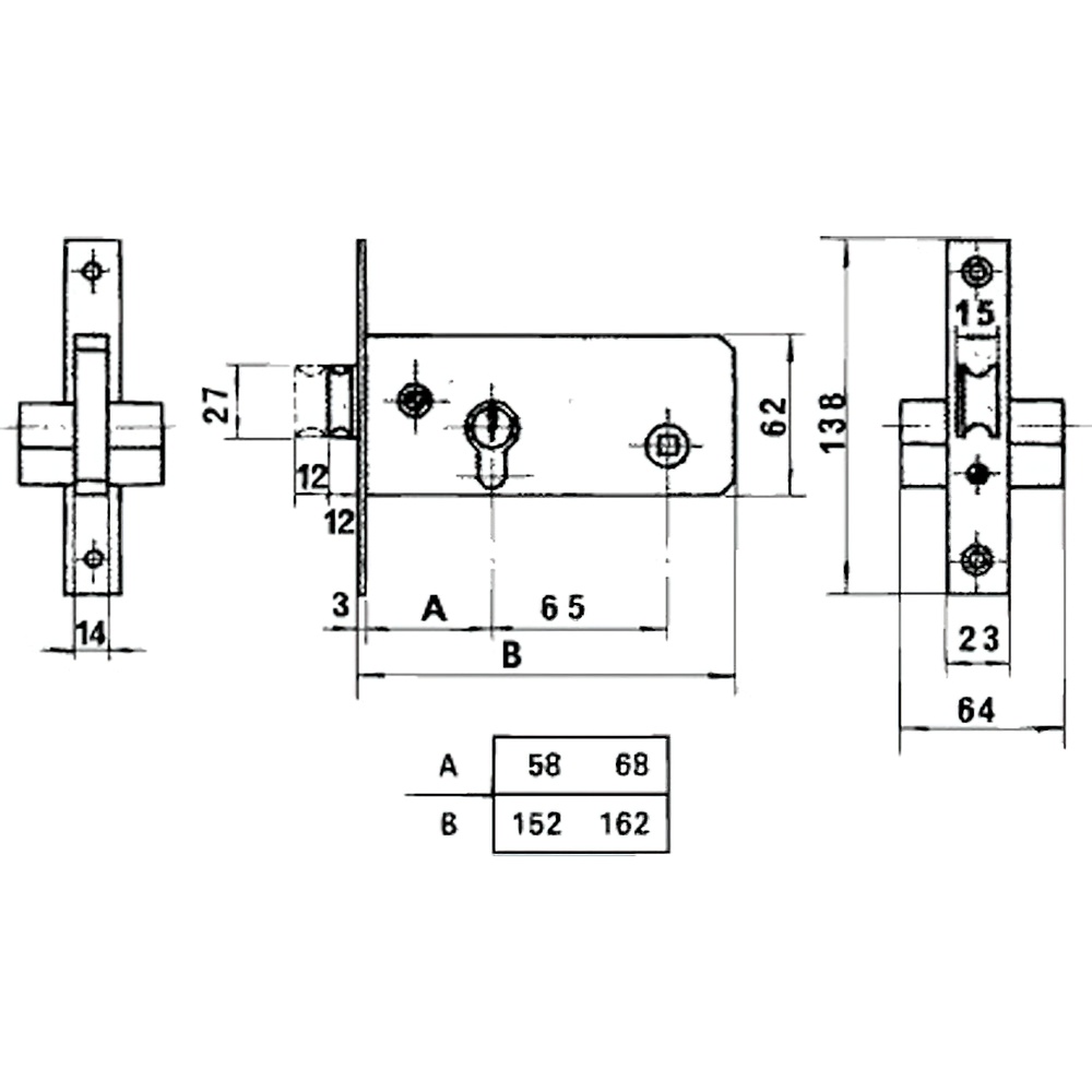 Cerradura Lince 5557 Inoxidable / 70 mm. - Imagen 2