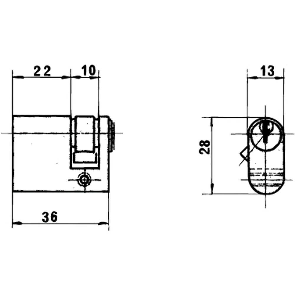 Cilindro Lince Ovalado 1/2 Latonado 0580/27 mm. - Imagen 2
