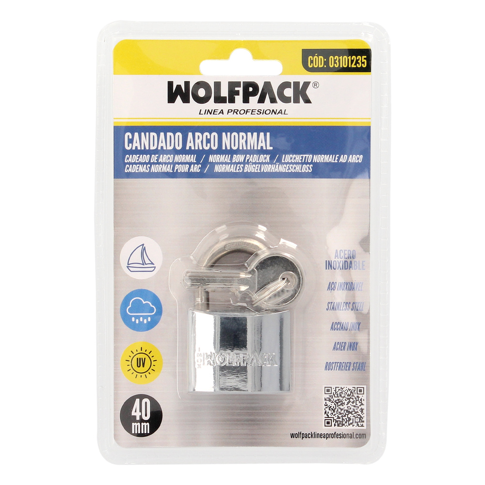 Candado Inoxidable Arco Normal 40mm. - Imagen 3