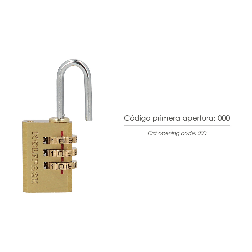 Candado Combinación Laton 22 mm. 3 dígitos - Imagen 3