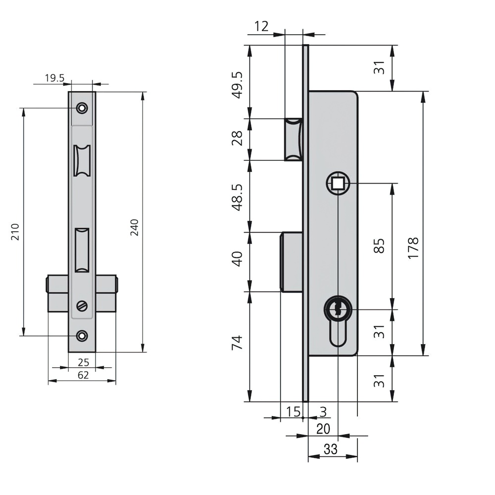Cerradura Cvl 1984/20/5 Carpinteria Metálica - Imagen 2