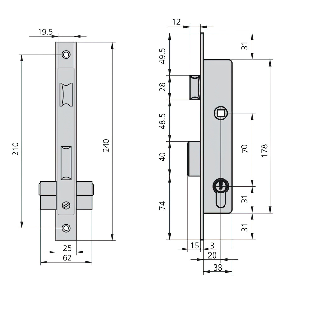 Cerradura Cvl 1983/25/5 Carpintería Metálica - Imagen 2