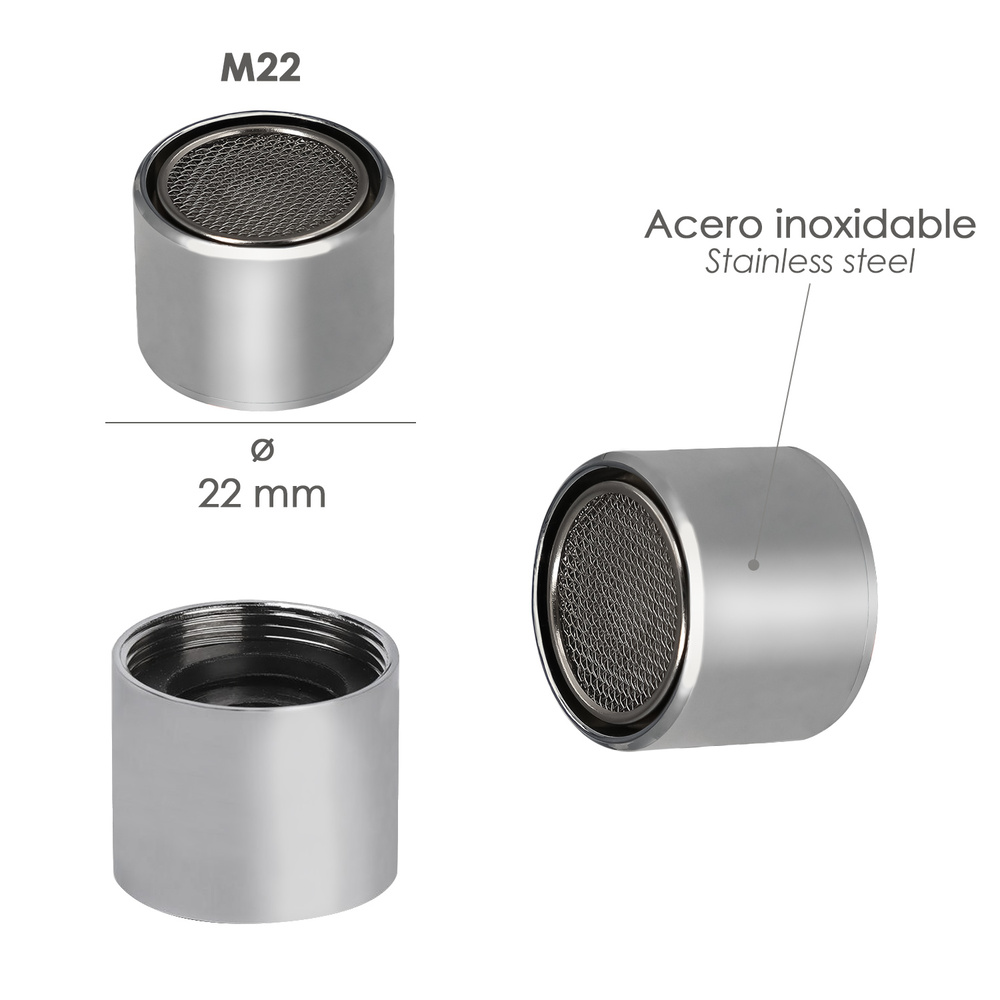Atomizador Grifos / Monomando F22 (2 piezas) Filtro Aireador Grifo, Economizador de Agua, Difusor Grifo, Aireador Economizador - Imagen 2