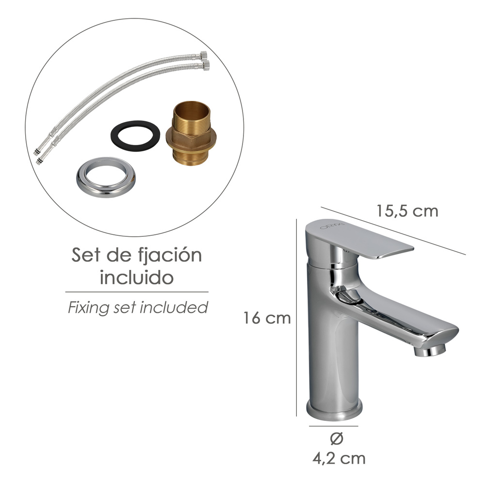 Monomando Lavabo "Hamburgo" Grifo Baño, Grifo Encimera, Grifo Cocina, Grifo Mezclador. Cartucho Ceramico Ø 35 mm. - Imagen 2