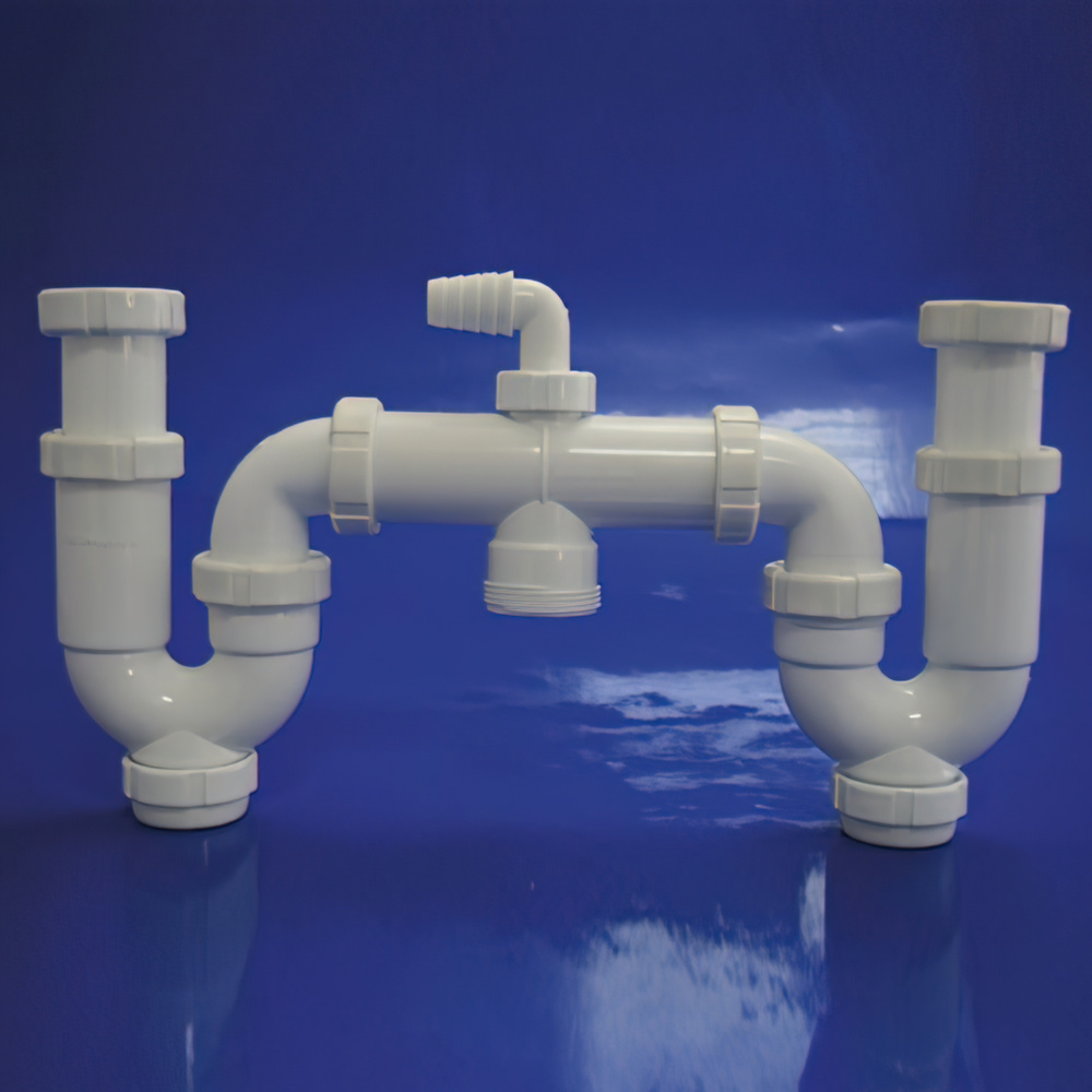 Sifon Doble Con Racor T-50 1 1/2 Extra Largo