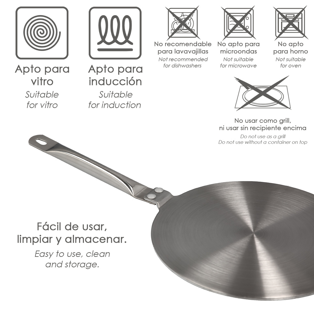 Adaptador Para Induccion / Vitroceramica Ø 23.5 cm. 3 Capas Acero Inoxidable / Aluminio - Imagen 4