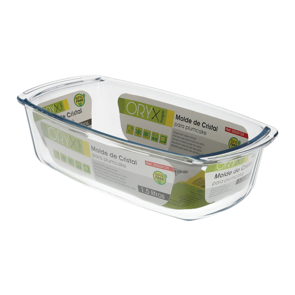 Fuente Cristal Para Horno, 1.5 Litros, Molde Especial Reposteria, 27x14x7 cm. - Imagen 4