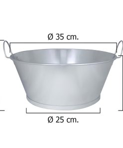 Barreño Galvanizado Baño  14"  35x16 cm. 10 Litros