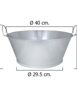 Barreño Galvanizado Baño  16"  40x17 cm. 14 Litros