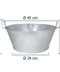 Barreño Galvanizado Baño  18"  45x20 cm. 22 Litros