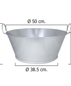 Barreño Galvanizado Baño  20"  50x21 cm. 30 Litros