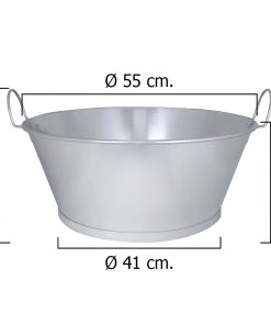 Barreño Galvanizado Baño  22"  55x23 cm. 38 Litros