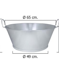 Barreño Galvanizado Baño  26"  65x25 cm. 54 Litros