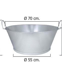 Barreño Galvanizado Baño  28"  70x27 cm. 62 Litros