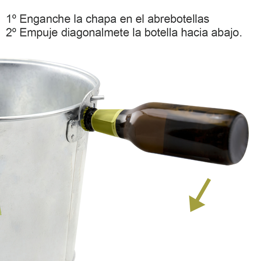 Cubo Zinc Metal Galvanizado Multiusos 2 Litros 20.5 x 14 x 15 (alt.) cm. con Abre Botellas - Imagen 3