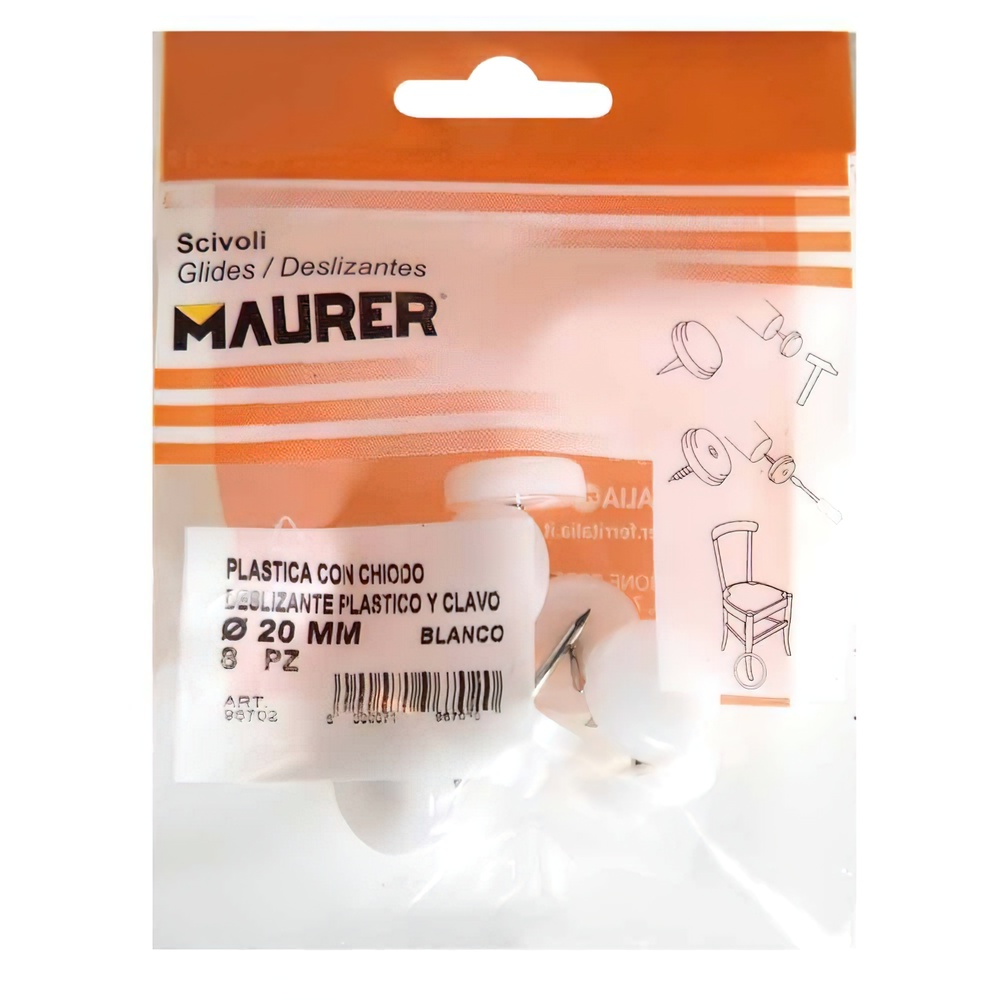 Deslizante Grande Blanco Ø20 (Blister 8 Unidades) - Imagen 2