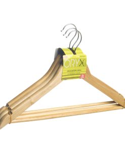 Juego Perchas de Madera, Percha Curva 450 mm. (Pack 3 Piezas)