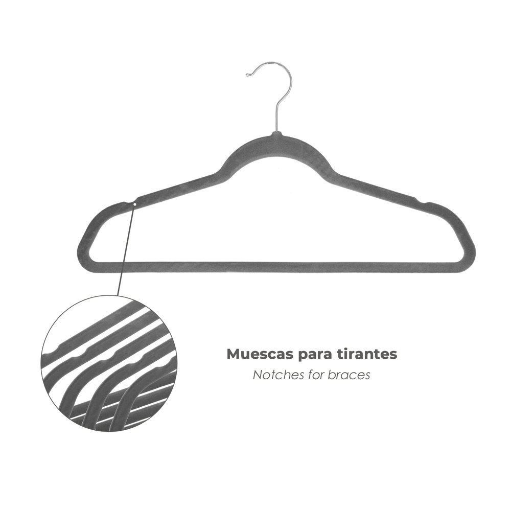 Percha Terciopelo 445 mm. (Pack 10 Piezas) - Imagen 4