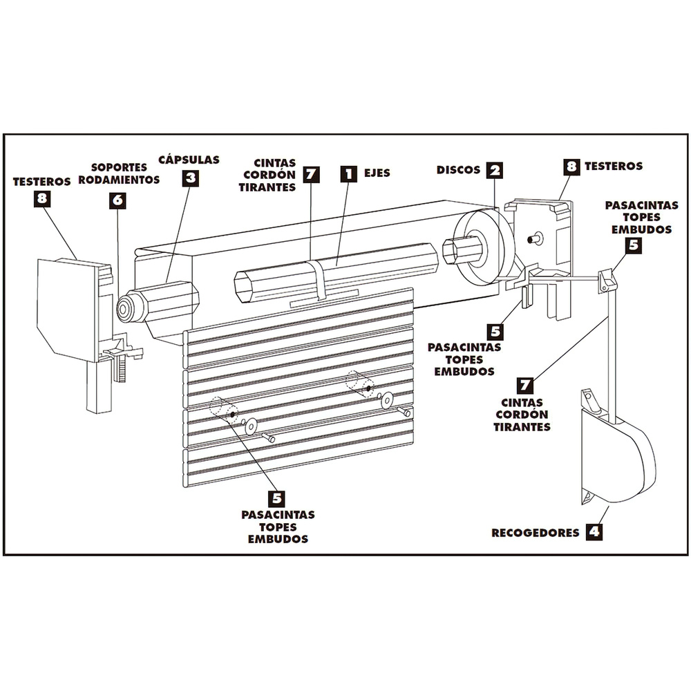 Recogedor Persiana Mini Blanco Cinta 18 mm. Empotrar Sin Pivotes - Imagen 5
