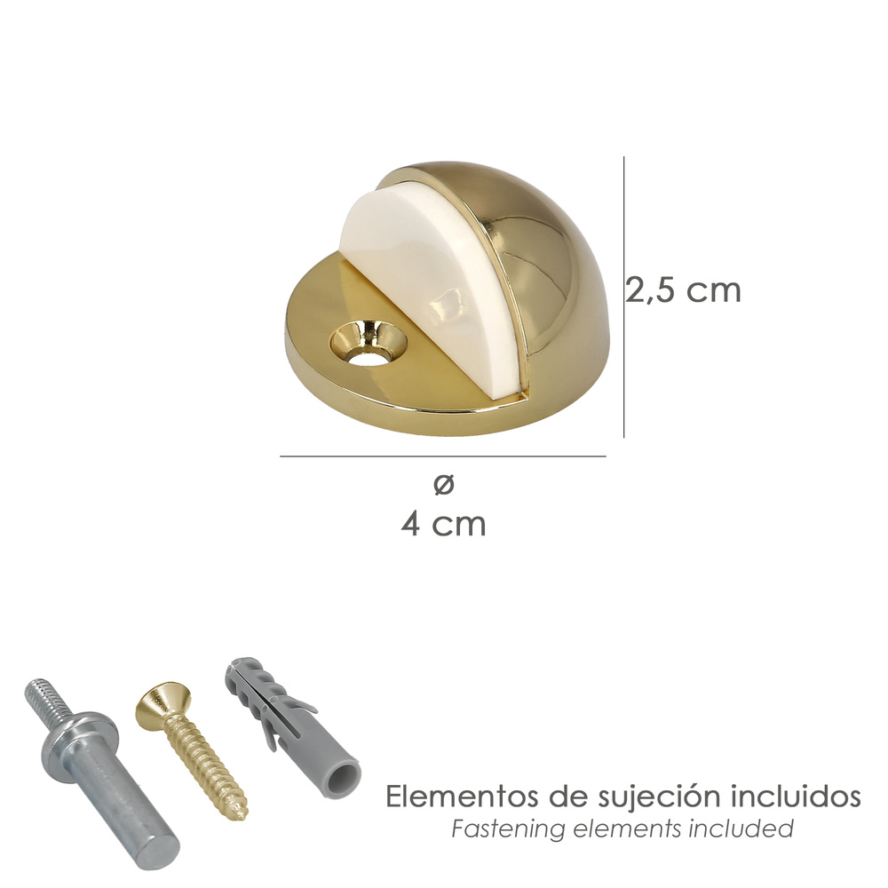 Tope Puerta Wolfpack Atornillar Acero Inoxidable Latonado - Imagen 2