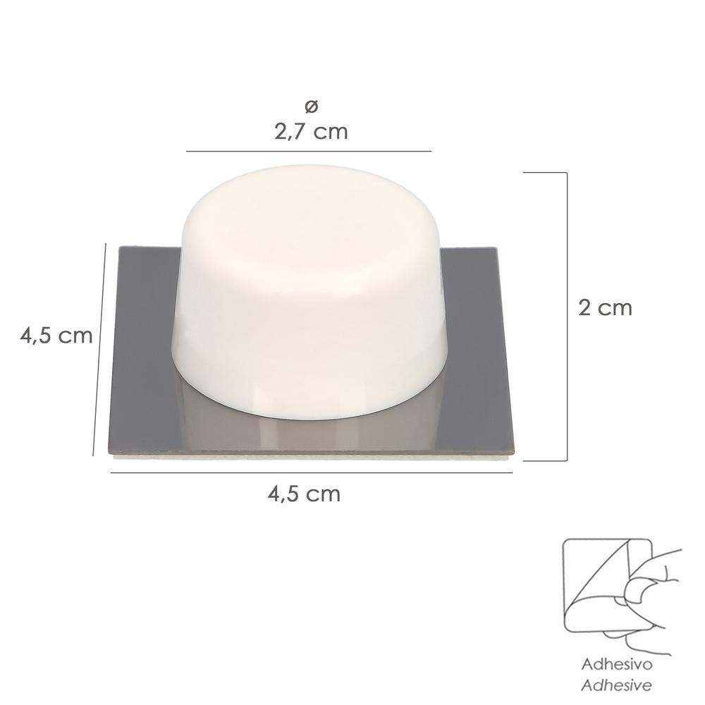 Tope Puerta Wolfpack Adhesivo Blanco - Imagen 2