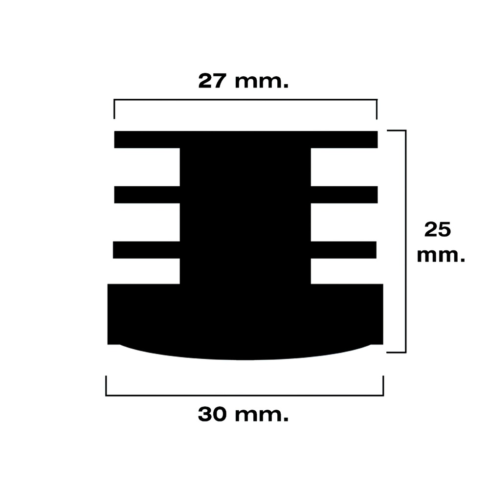 Contera Redonda Interior Negra 30mm. Blister 4 piezas. - Imagen 3