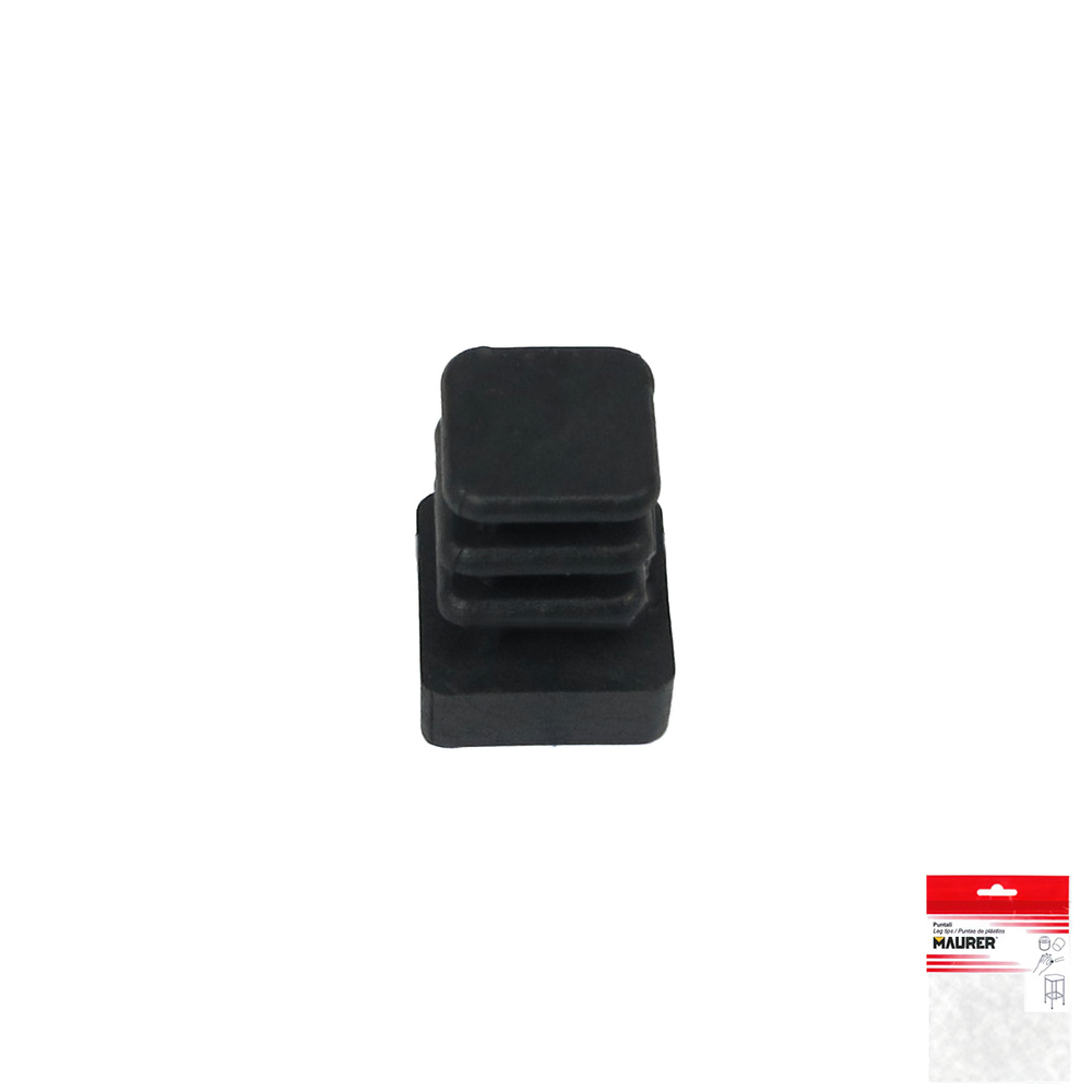 Contera Cuadrada Interior Negra 12x12 mm. Blister 4 piezas. - Imagen 2