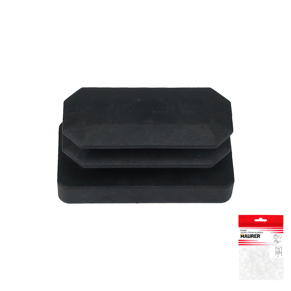 Contera Rectangular Negra 15x30mm. Blister 4 piezas. - Imagen 2