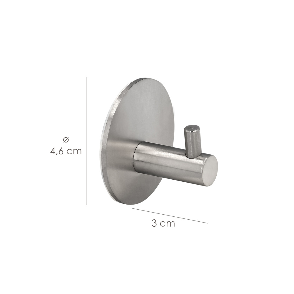 Gancho Colgador Baño Individual Toallas / Albornoz Color Inox Autoadhesivo Resistente, Sin Tornillos - Imagen 2
