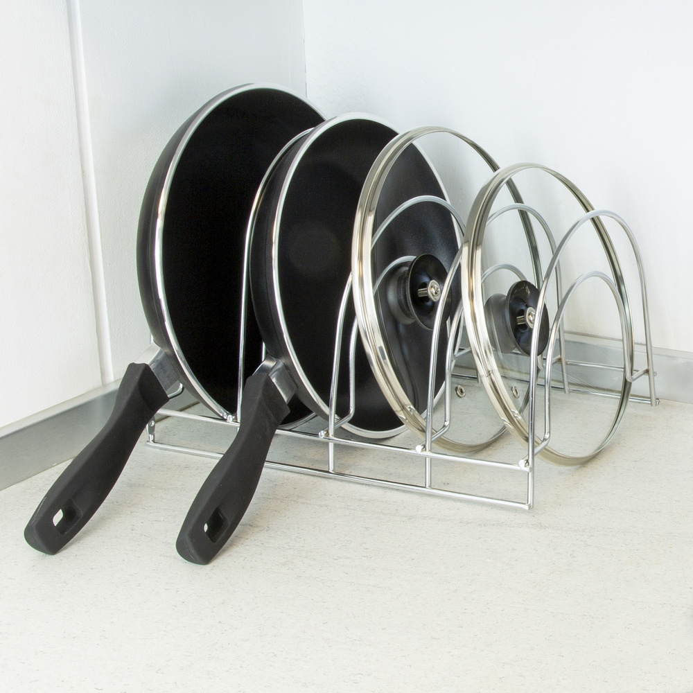 Soporte Vertical 5 Niveles Para Sartenes, Tapaderas, Acero Cromado - Imagen 5