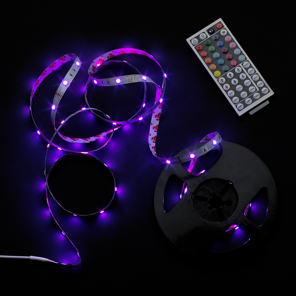 Tira Led Multicolor Rgb Con Mando Adhesiva Con 150 Leds 36 W 12 V. 850 Lumenes Luz Multicolor IP 20 5 Metros - Imagen 4