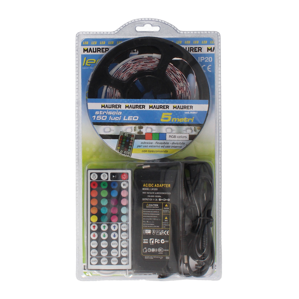 Tira Led Multicolor Rgb Con Mando Adhesiva Con 150 Leds 36 W 12 V. 850 Lumenes Luz Multicolor IP 20 5 Metros - Imagen 10