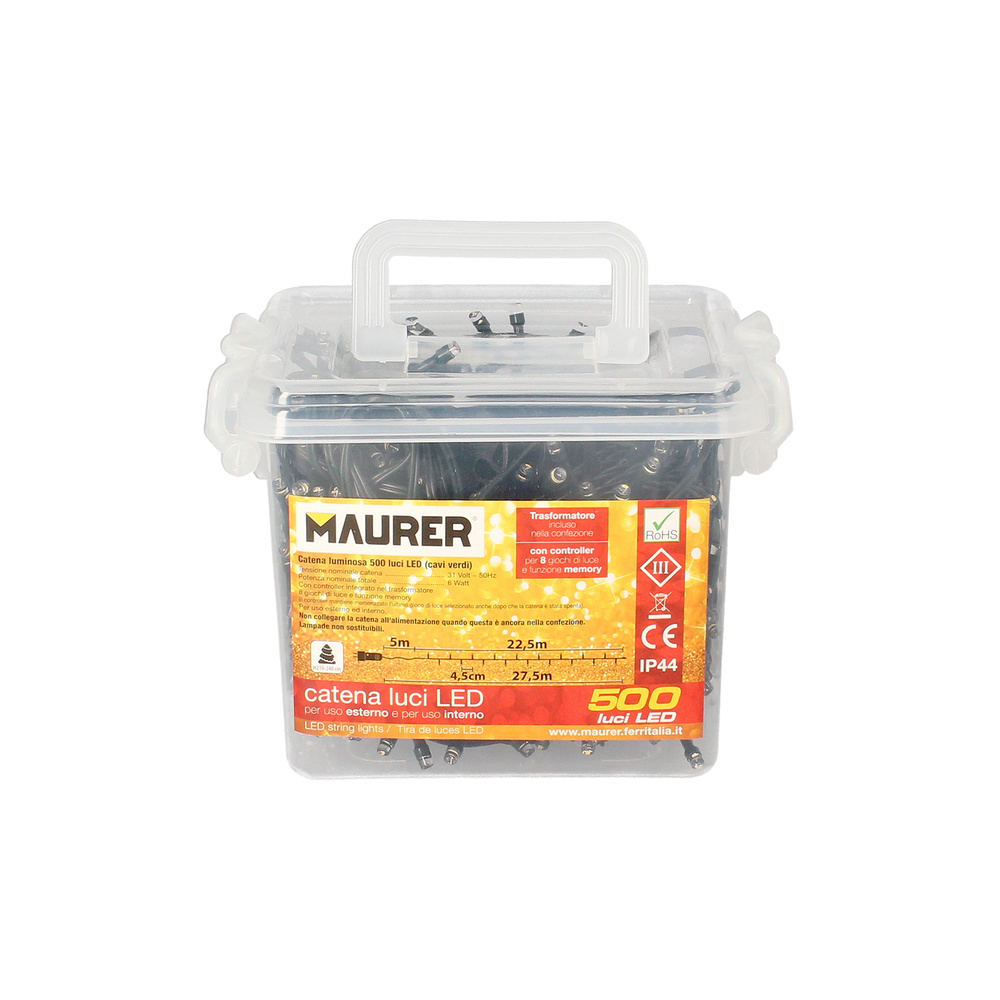 Guirnalda Luces Navidad 500 Leds Color Blanco Frio. Luz Navidad Interiores y Exteriores Ip44 - Imagen 5