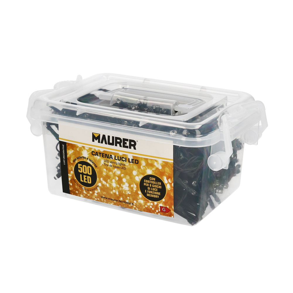 Guirnalda Luces Navidad 500 Leds Azul Hielo Uso en Interiores / Exteriores IP44 - Imagen 3