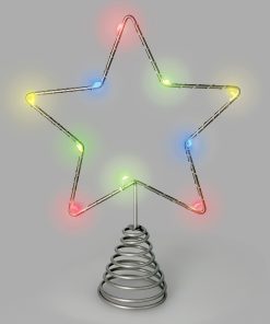 Guirnalda Adorno Luces Navidad Estrella Arbol Navidad Luz Multicolor. 10 Leds. Uso Interno Protección IP20. 2 Baterias AA