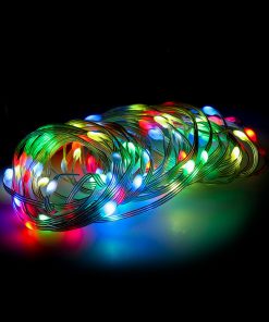 Luces Navidad Luz Multicolor 80 Microled a Pilas Con Mando. Uso Interno / Externo Protección IP44. 3 Baterias AA