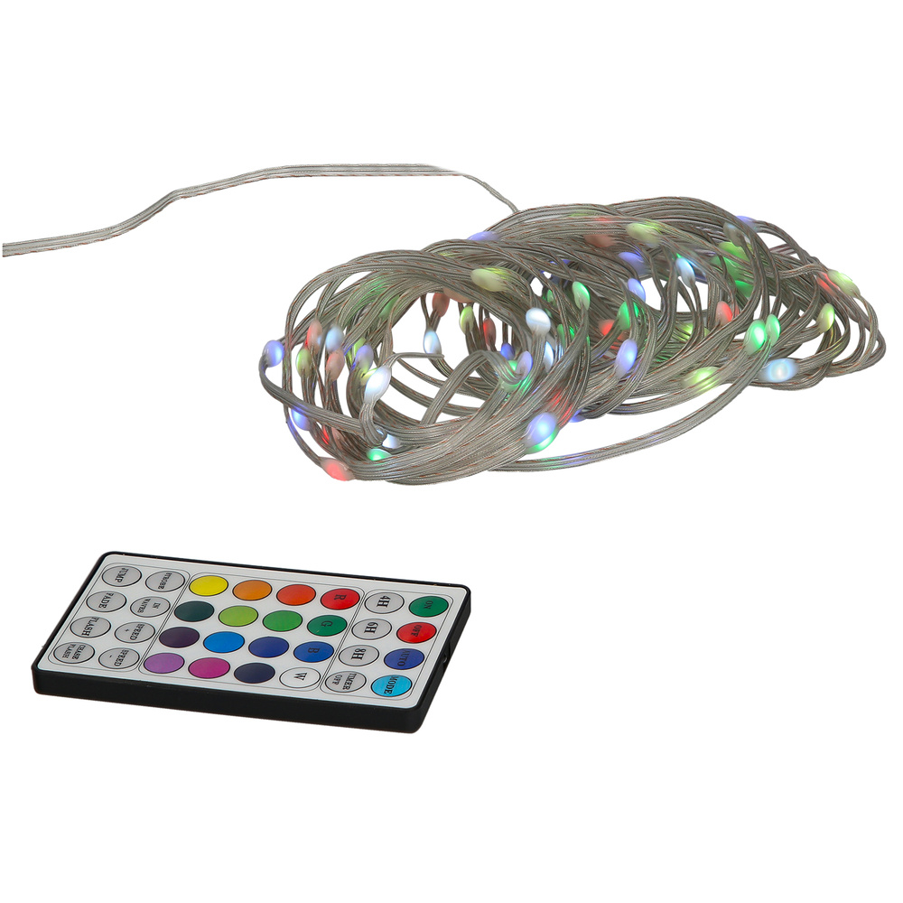 Luces Navidad Luz Multicolor 80 Microled a Pilas Con Mando. Uso Interno / Externo Protección IP44. 3 Baterias AA - Imagen 3