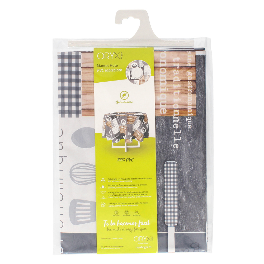 Mantel Hule Redondo Cuisin Impermeable Antimanchas PVC Ø 140 cm. Uso Interior y Exterior - Imagen 4