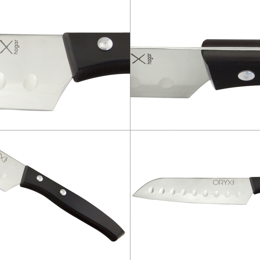 Cuchillo Aspen Santoku Hoja Acero Inoxidable 17 cm. Negro - Imagen 4